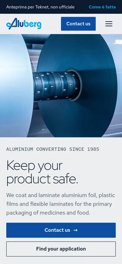 La prima schermata della home rifatta sul telefono, con la bobina e Keep your product safe